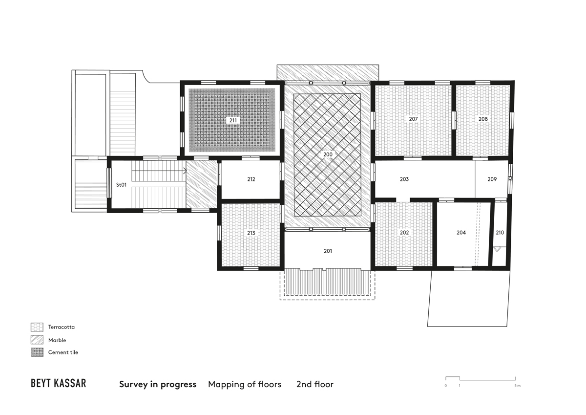 BEYT-KASSAR_survey-in-progress_mapping-of-floors_2nd-floor