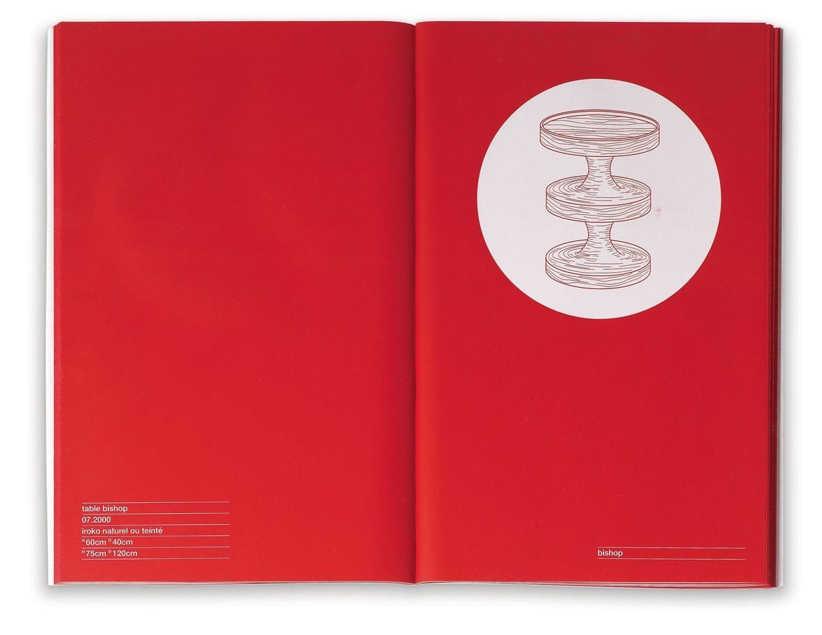 Catalogue India Mahdavi, design épuré graphique, couleur rouge, design IchetKar