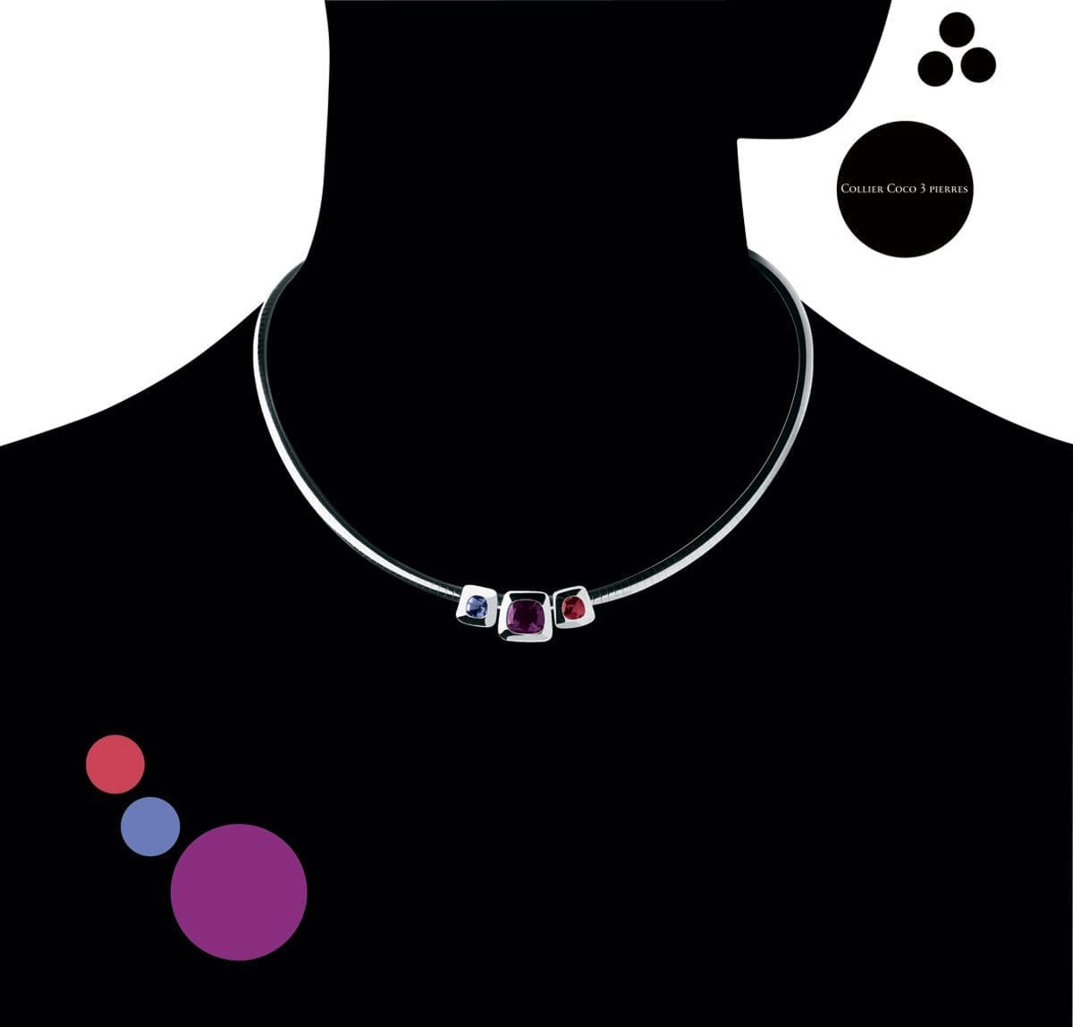 chanel collier de pierre sur silhouette noire Ich&Kar