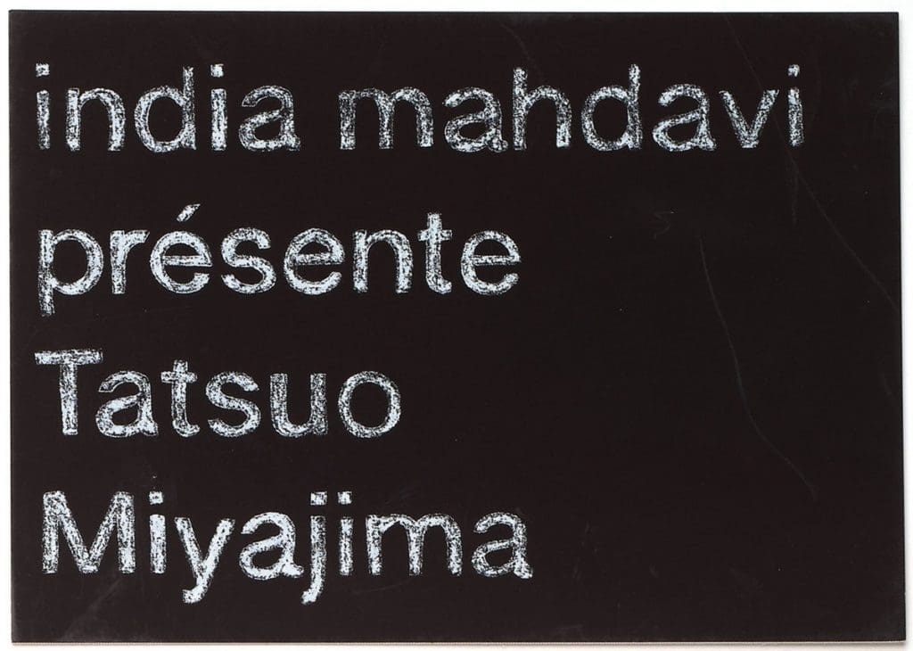 Carton d'invitation, India Mahdavi présente Tatsuo Miyajirma, effet craie et ardoise, design IchetKar