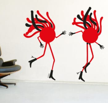 Ici mr-spaghetti, les Wallsticker d'Ich&Kar pour Domestic réinvente vos murs, une alternative artistique aux papiers peints classiques.