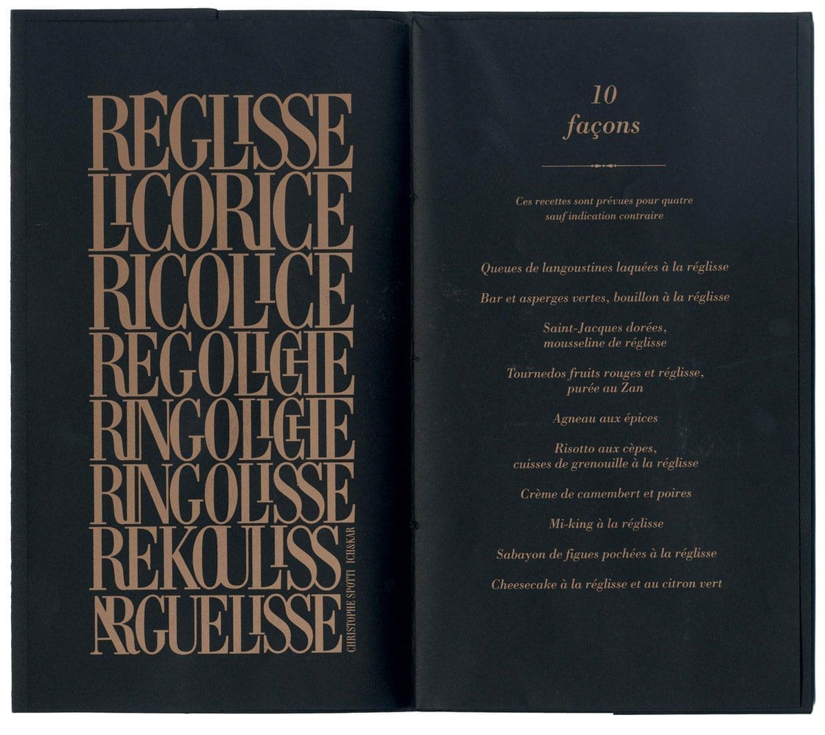 La réglisse, les éditions de l'Épure, recettes thématiques, avec Christophe Spotti , design IchetKar