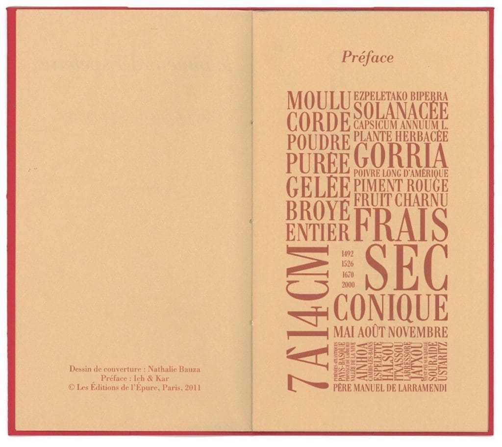 Le piment d'espelette, les éditions de l'Épure, recettes thématiques, avec Christophe Spotti , design IchetKar