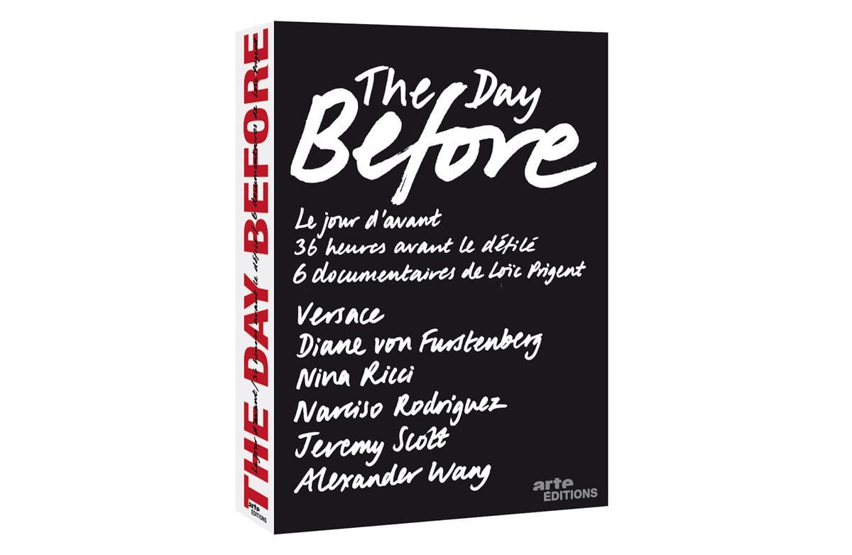 Le coffret Arte The day before 2, avec Versace, Diane von Furstenberg, Nina Ricci, Narciso Rodriguez, Jeremy Scott et Alexander Wang, design et typographie IchetKar
