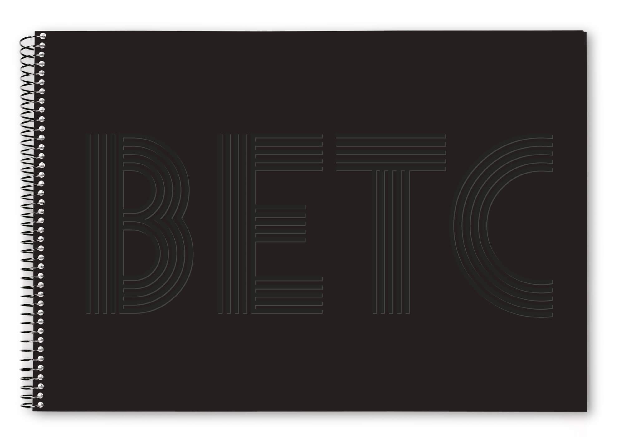 Carnet de l'agence de publicité BETC, version noir et version blanche avec gaufrage, design Ichetkar