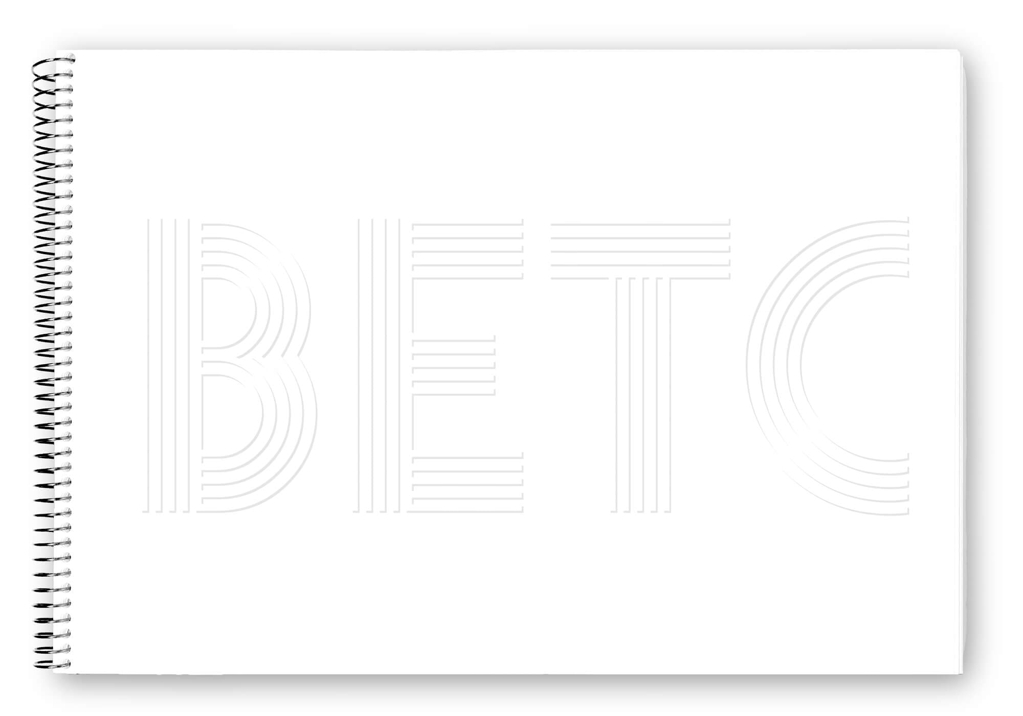 Carnet de l'agence de publicité BETC, version blanche avec gaufrage, design Ichetkar