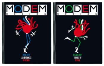 Couverture du Modem Design à Milan, Mister Spaghetti, personnage emblématique d'Ich&Kar, s'offre une nouvelle aventure pleine de style.