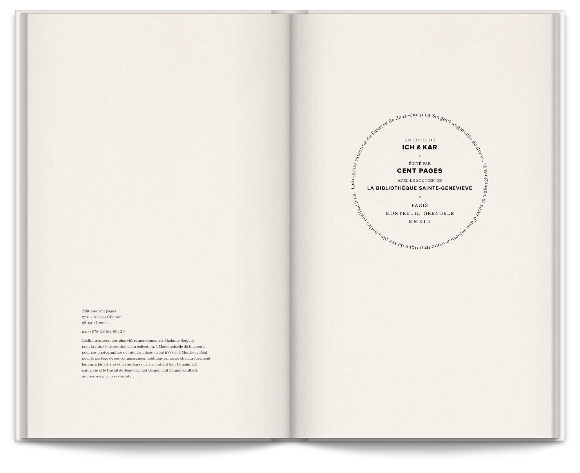 Livre "Jean-Jacques Sergent, Soldat de plomb", design graphique par Ich&Kar, édition par Cent pages et la Bibliothèque Sainte Geneviève