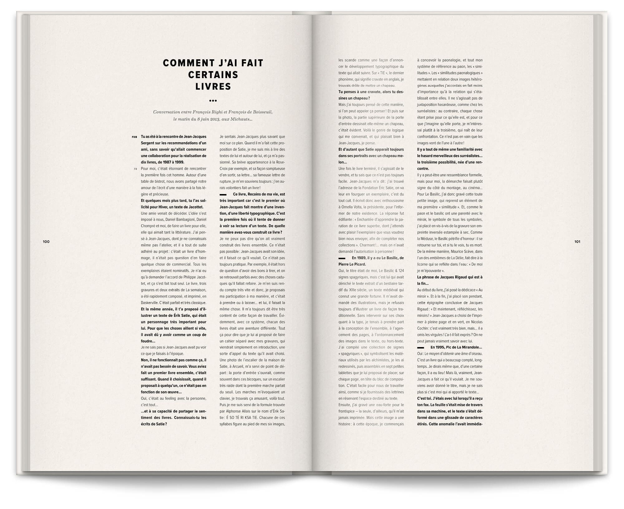 Livre "Jean-Jacques Sergent, Soldat de plomb", photographie d'un imprimeur typographe en action, design graphique Ich&Kar.