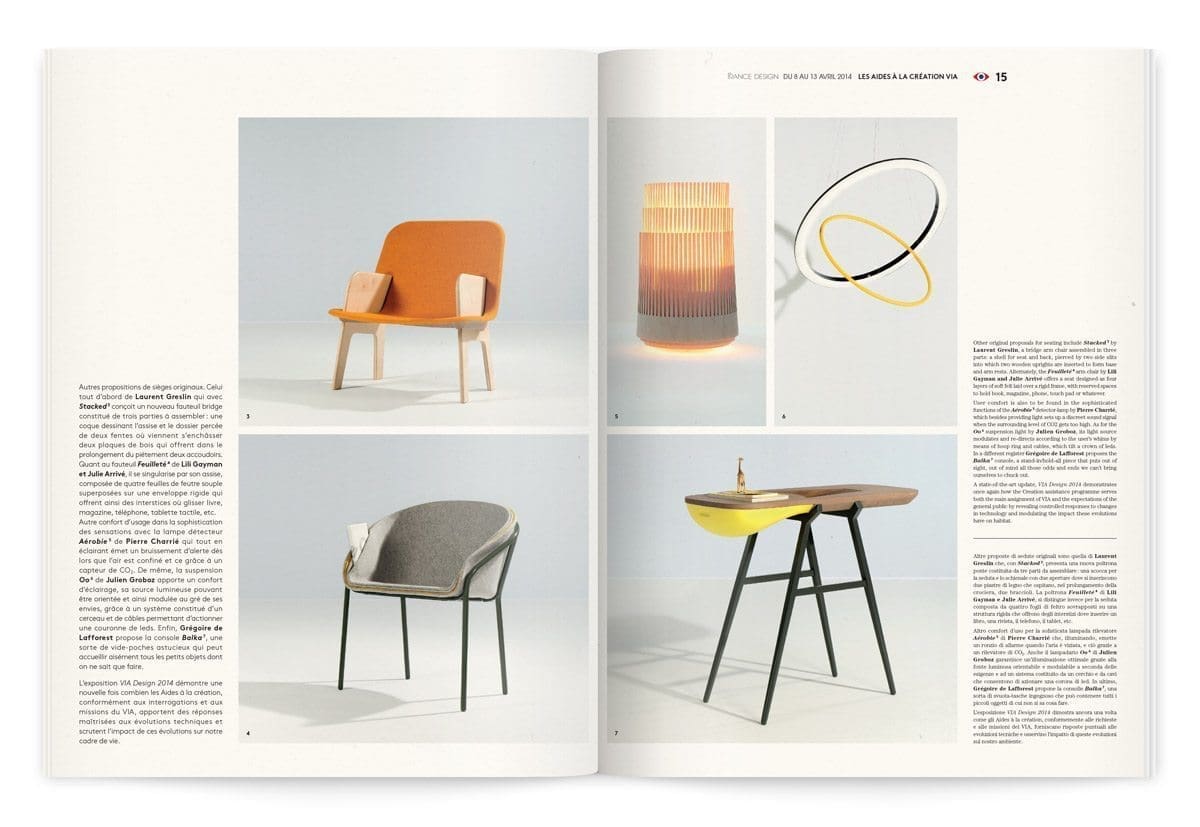 Catalogue France Design 2014 à Milan, 6 aides à projet et un projet partenarial, design Ich&Kar