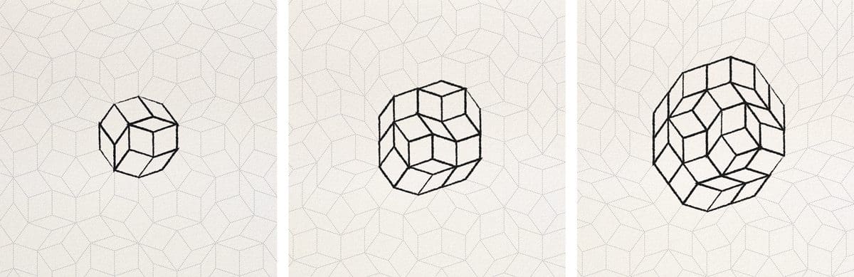 Le motif géométrique Penrose dessine les tables d'Ich&Kar 