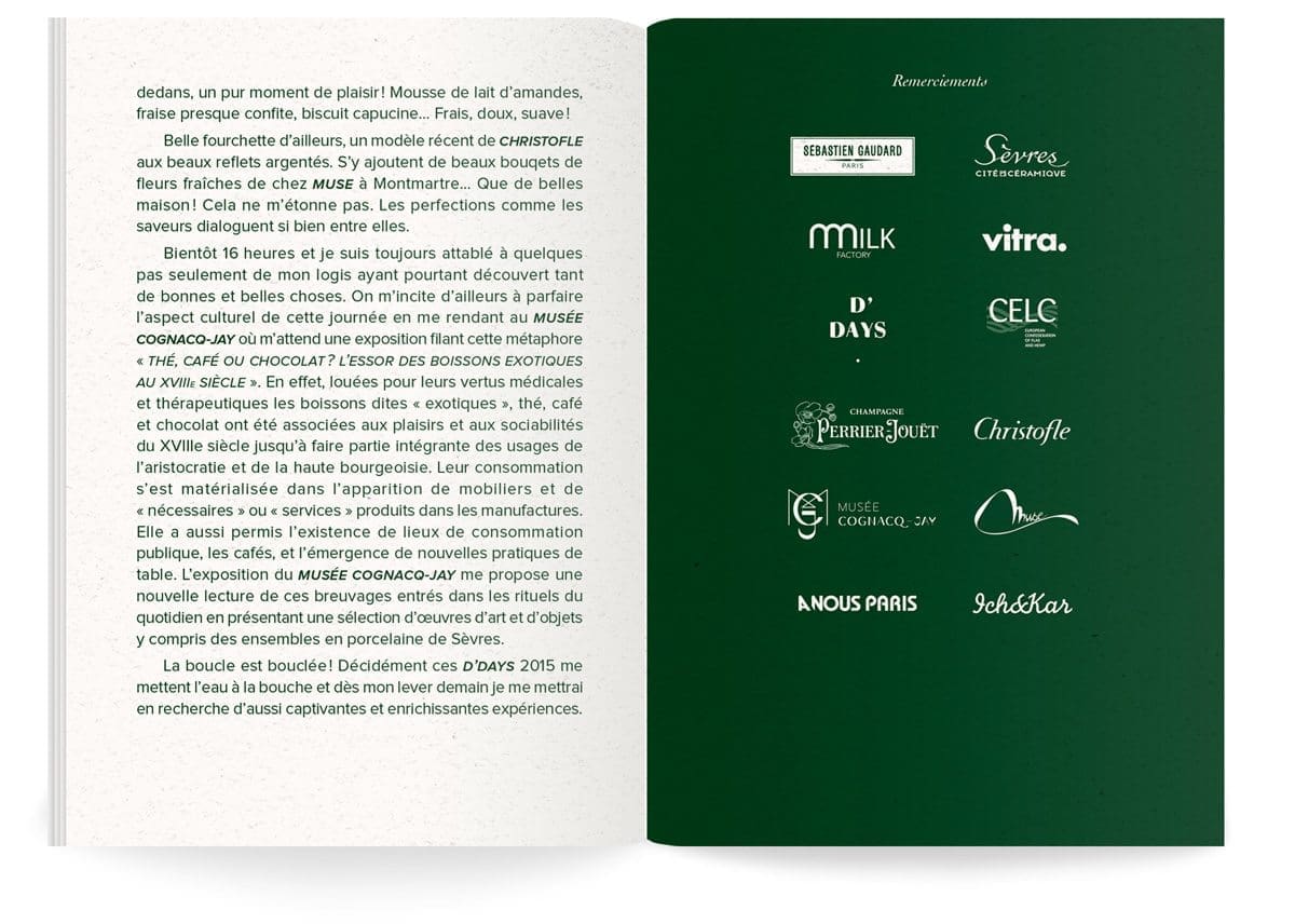 Menu du Sèvres Café par Sébastien Gaudard, expérience racontée par un dandy imaginaire.