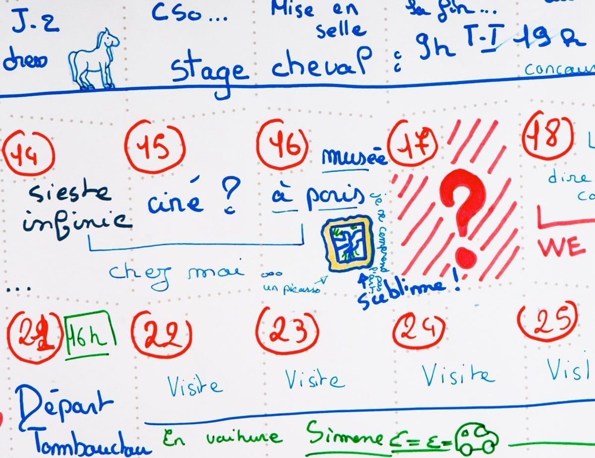 Wall Memo Calendar, calendrier perpétuel à remplir par toute la famille, édition Moulin Flèche