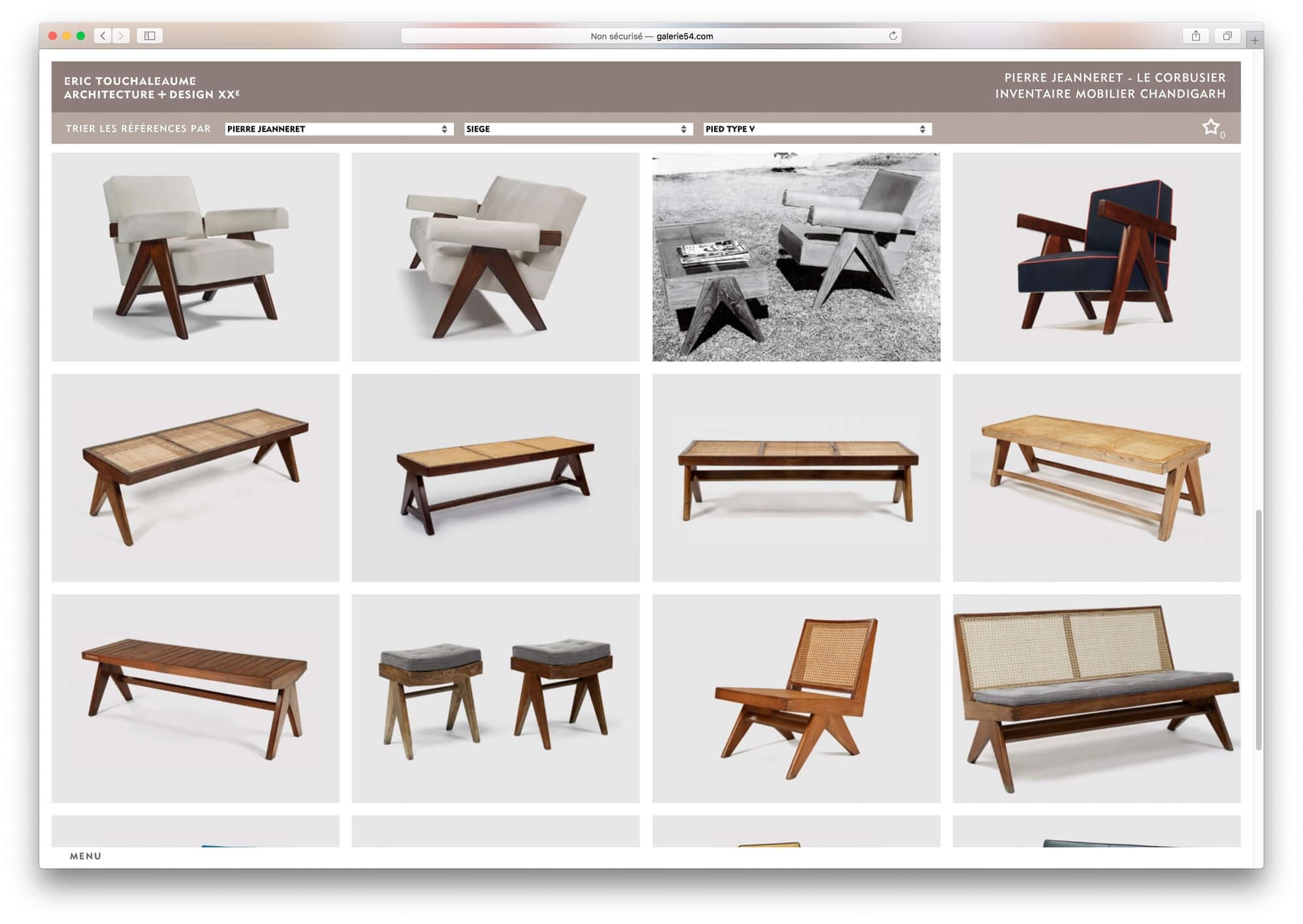 site galerie 54 grille rubrique inventaire de chandigargh recherche par bureau