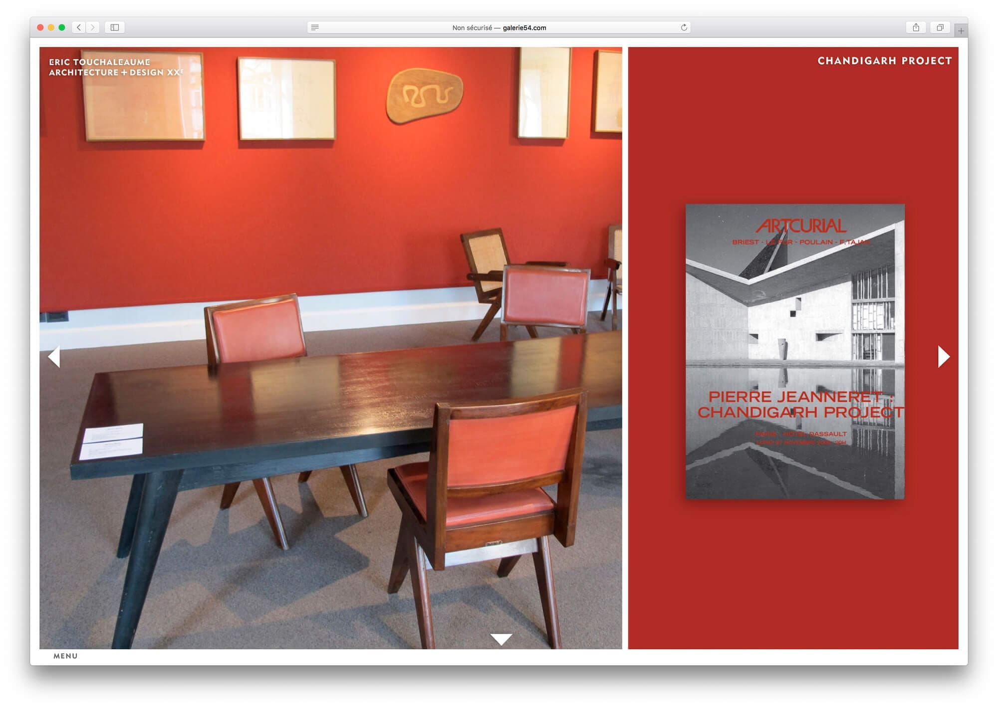 diaporama du site galerie 54 pour l'antiquaire Eric Touchaleaume, web design IchetKar