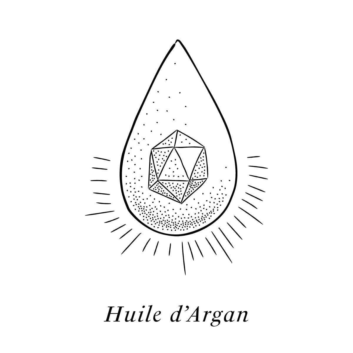 Illustration de l'huile d'Argan, un des 19 actifs de la crème Claudius N°1, design ichetkar