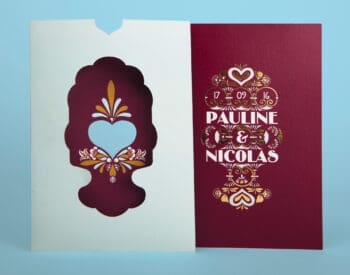 Faire-part de mariage pour Pauline et Nicolas, Ich&Kar créé un écrin de papier coloré et farfelu pour partager leur joie.