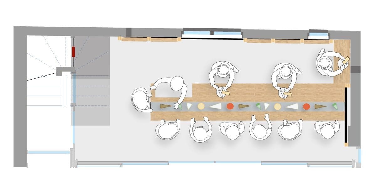 maison du fromage tokyo omotesando plan étage 1, design ichetkar