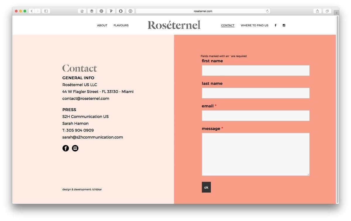 site web du vin rosé roséternel design web et ergonomie ichetkar