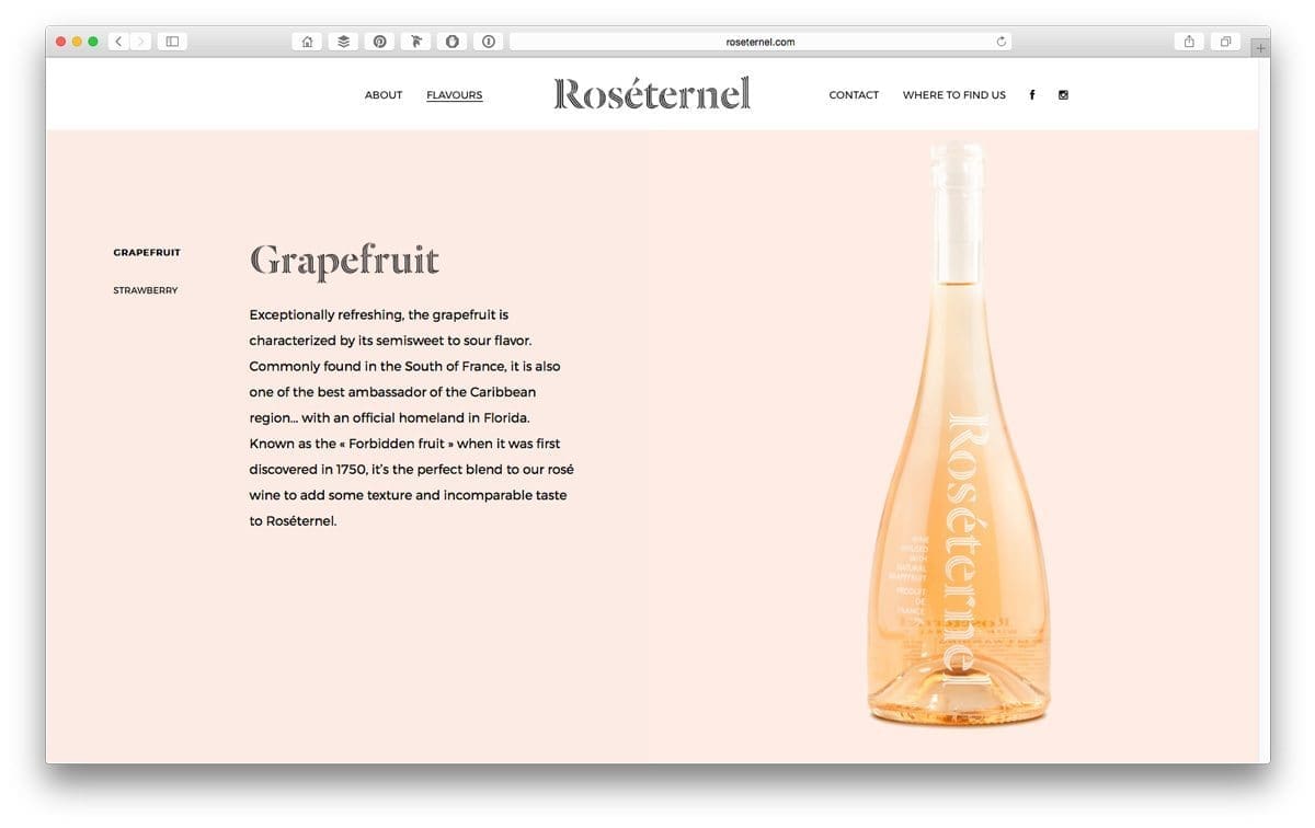 site web du vin rosé roséternel design web et ergonomique ichetkar