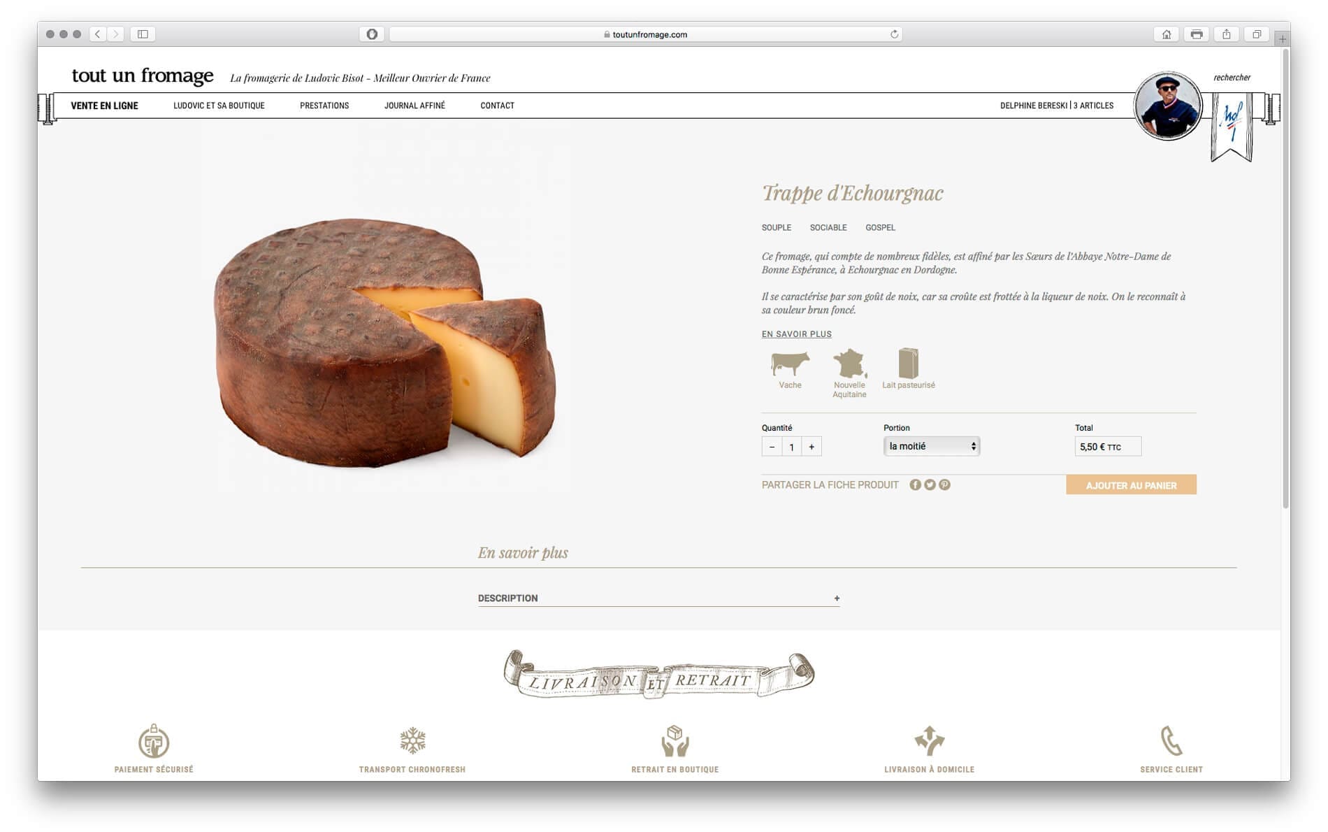 tout un fromage vente en ligne fiche produit soumaintrain