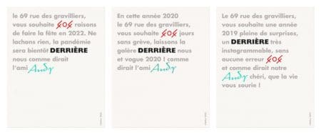pour envoyer leur vœux, les trois établissements parisiens le 404, le Derrière et Andy Wahloo font appel à Ich&Kar pour inventer LA phrase qui marquera l’année 2022.