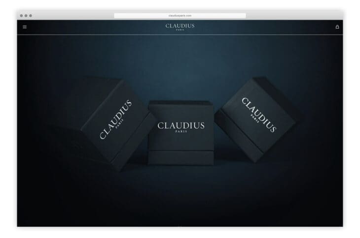 Home page du site de Claudius, Ich&Kar allie éco-conscience, excellence du soin, design épuré, et navigation simple pour une expérience utilisateur intuitive.
