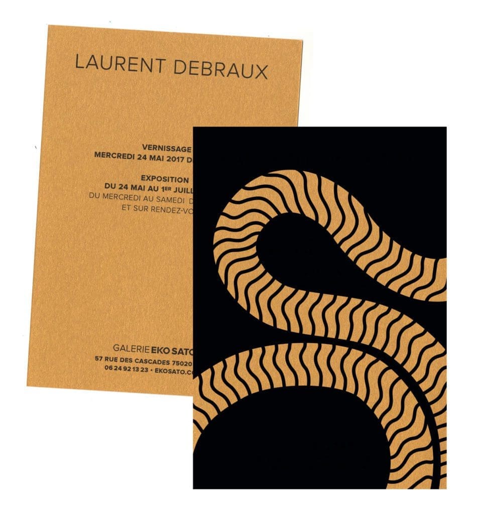 une belle fabrication sur un papier doré pour l'artiste cinétique Laurent DEBRAUX