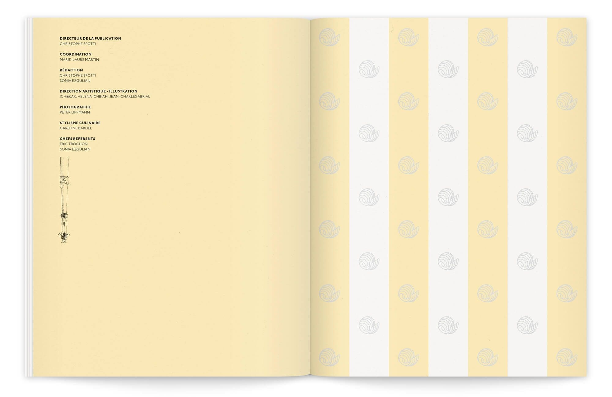 page de garde illustrée de motifs et bel aplat de couleurs pour finir cette brochure commerciale mais raffinée by ichetkar