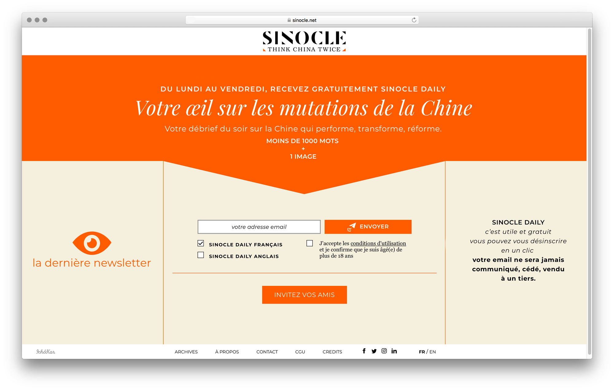 visuel de la home du site Sinocle, nouveau média tourné vers les mutations de la Chine designé par Helena Ichbiah et son équipe.