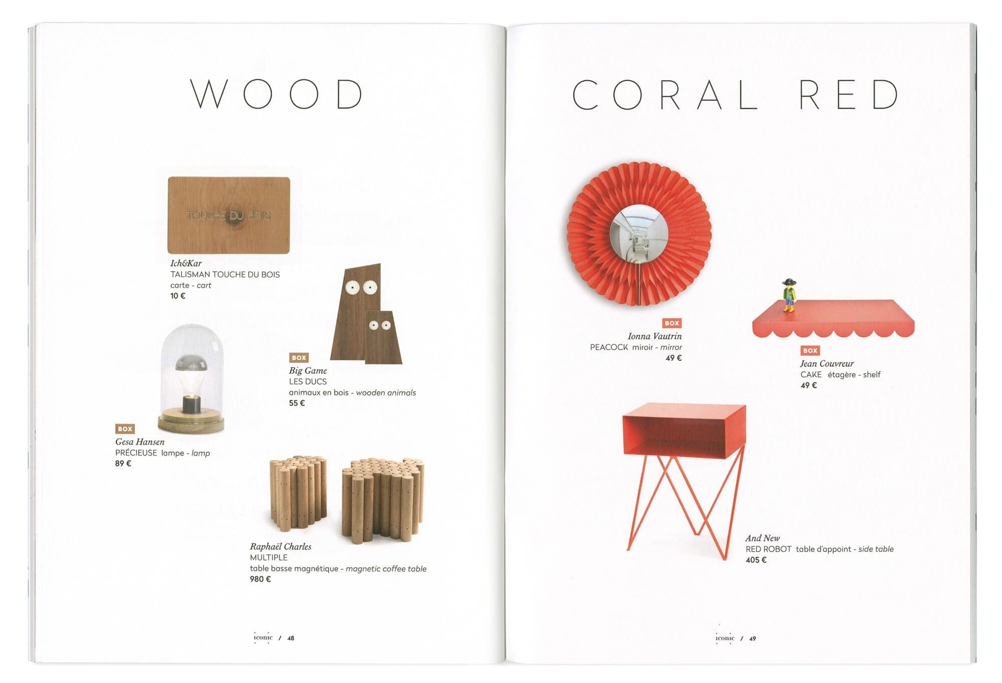 double page du magazine de designerbox mettant en scène des objets de design autour de thématiques