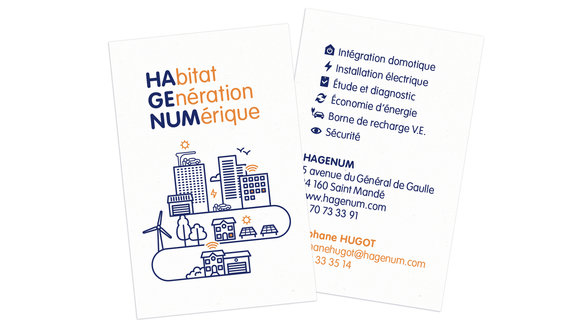 cartes de visites illustrées pour l'entreprise Hagenum par le studio ichetkar