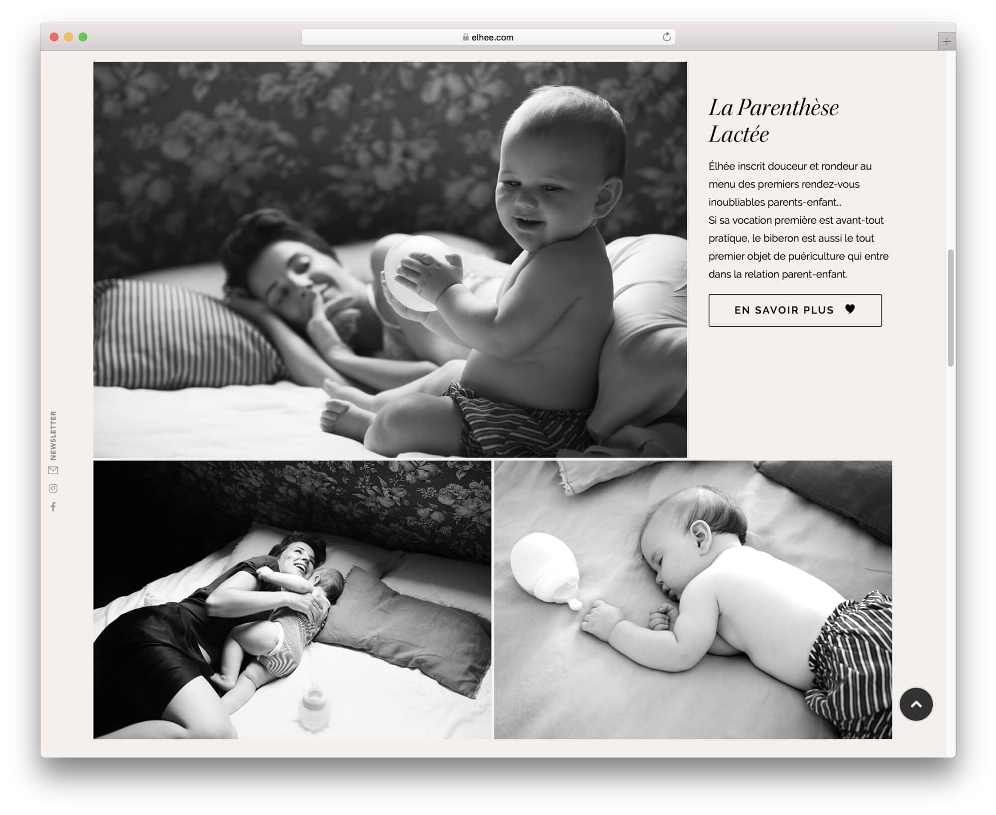 le site web élhée, la jeune marque de biberon Francaise, Web design IchetKar