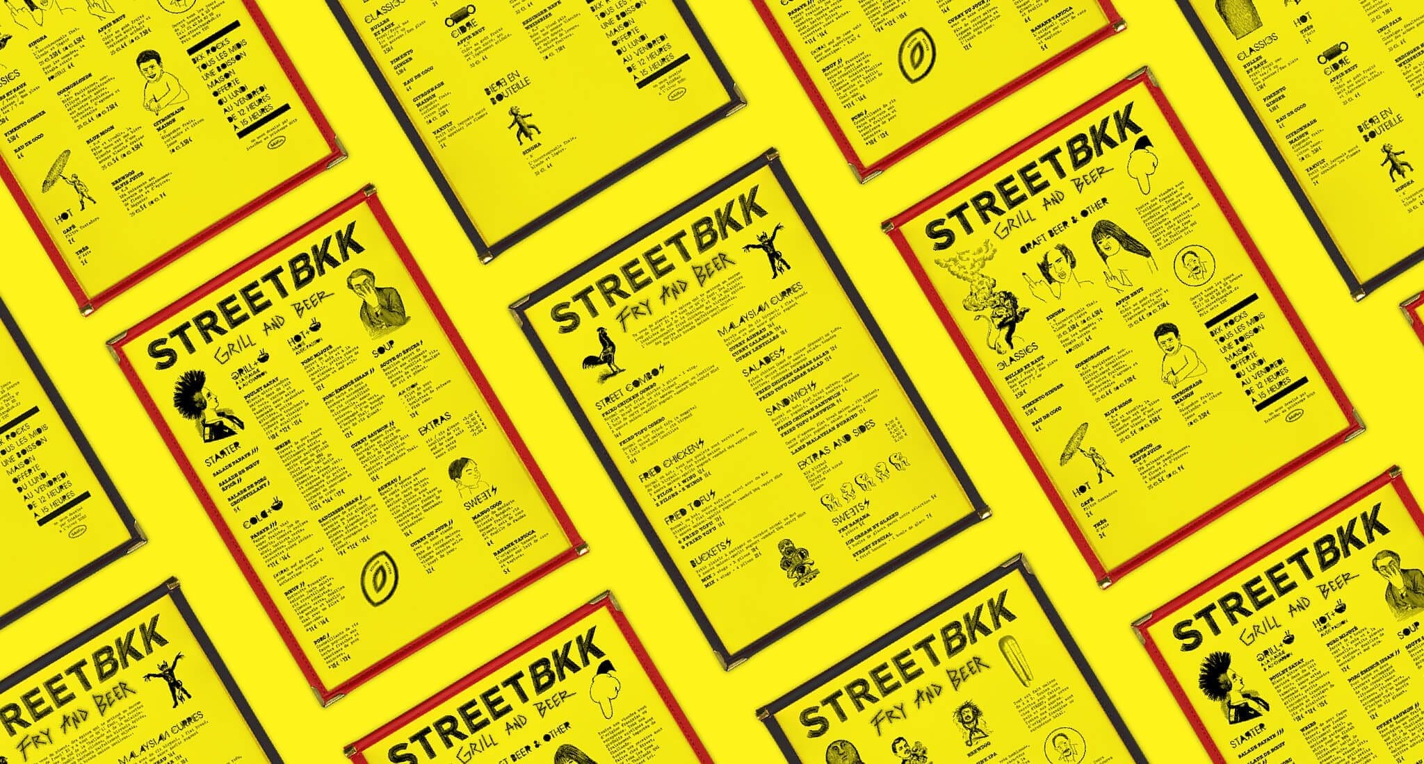 composition des menus de street bangkok par le studio de graphisme ichetkar.