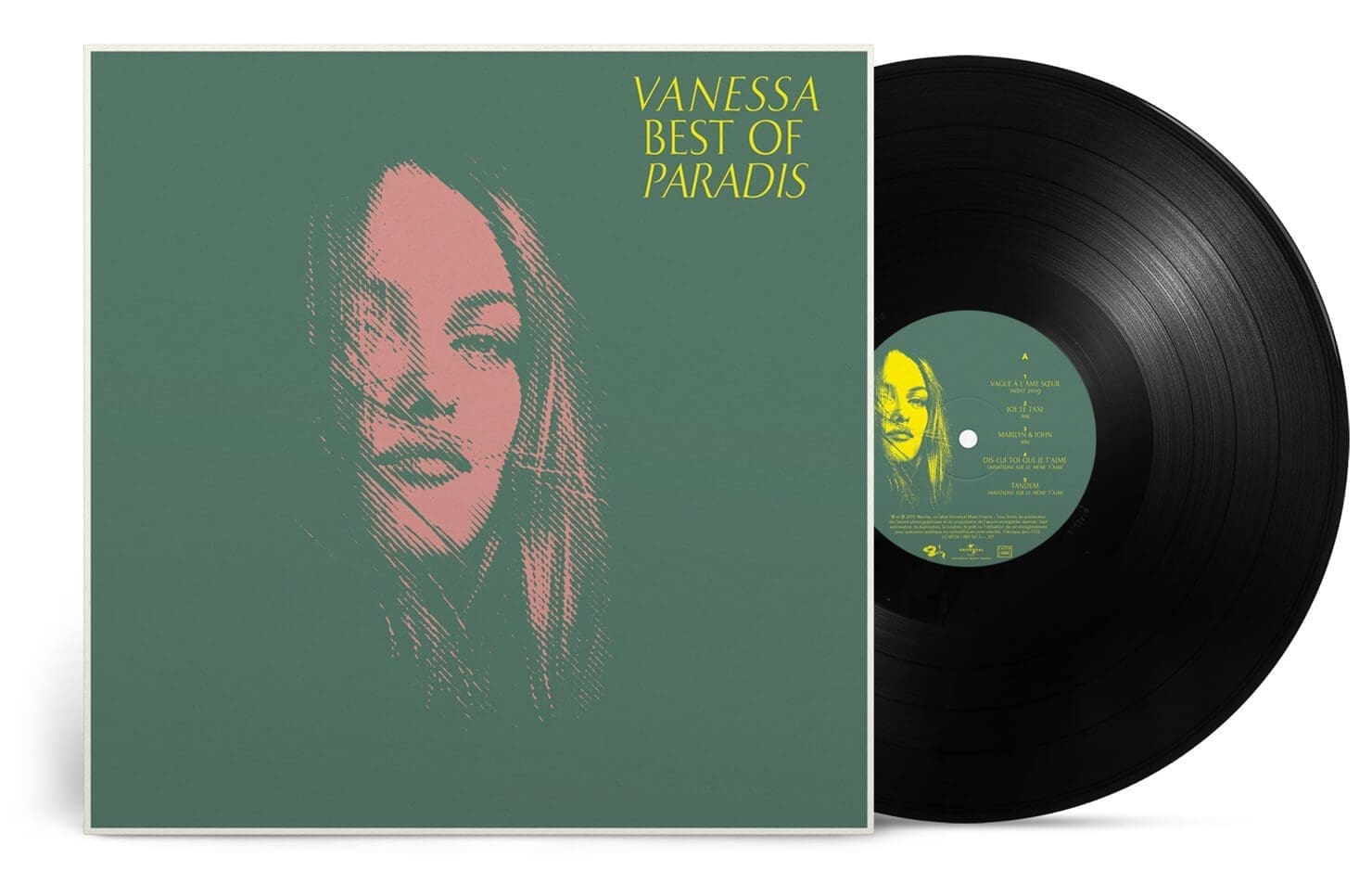 La couverture du double vinyle best of Vanessa Paradis, portrait tramé, design IchetKar