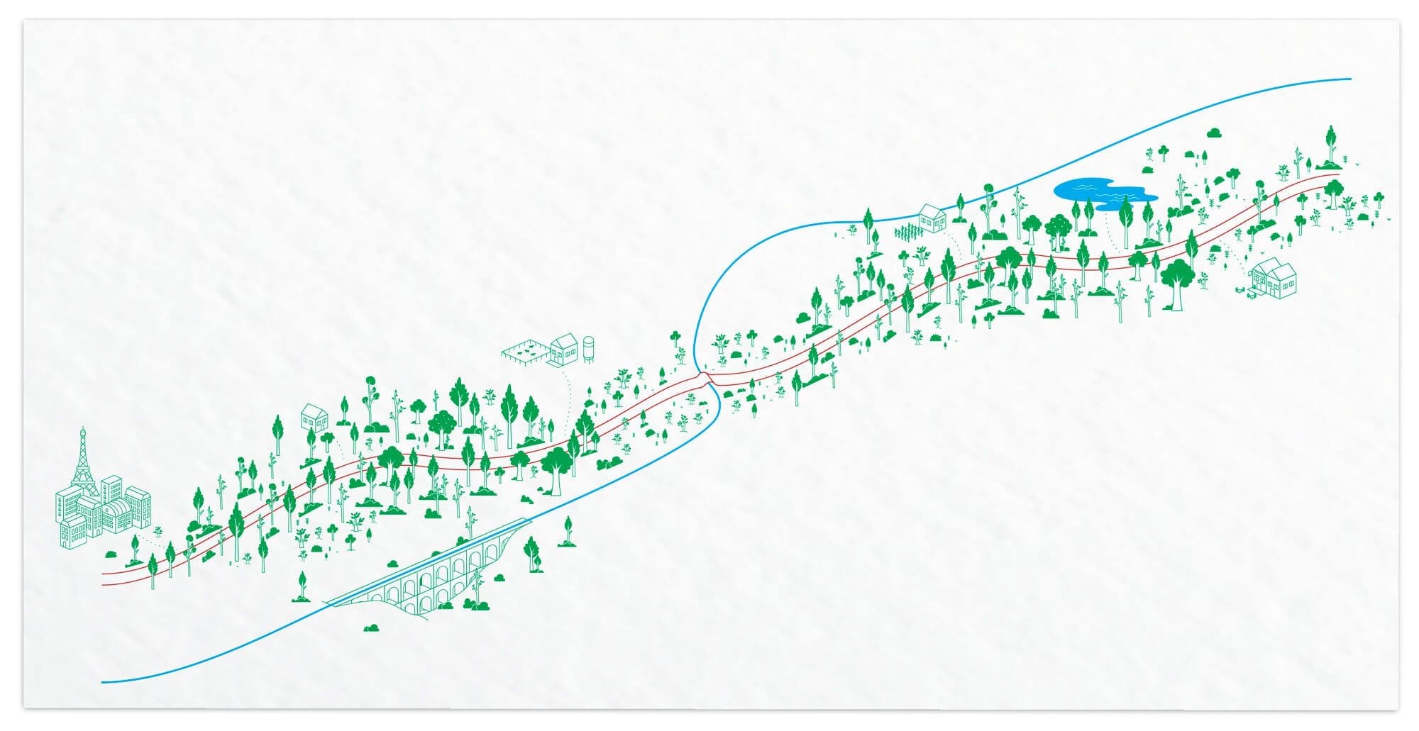 balade plantée le long des chemins de GR, c'est le projet de la forêt participative Antonia Taddei (xtnt) et l'architecte Simon de Dreuille (Botanical agency) et Ich&Kar