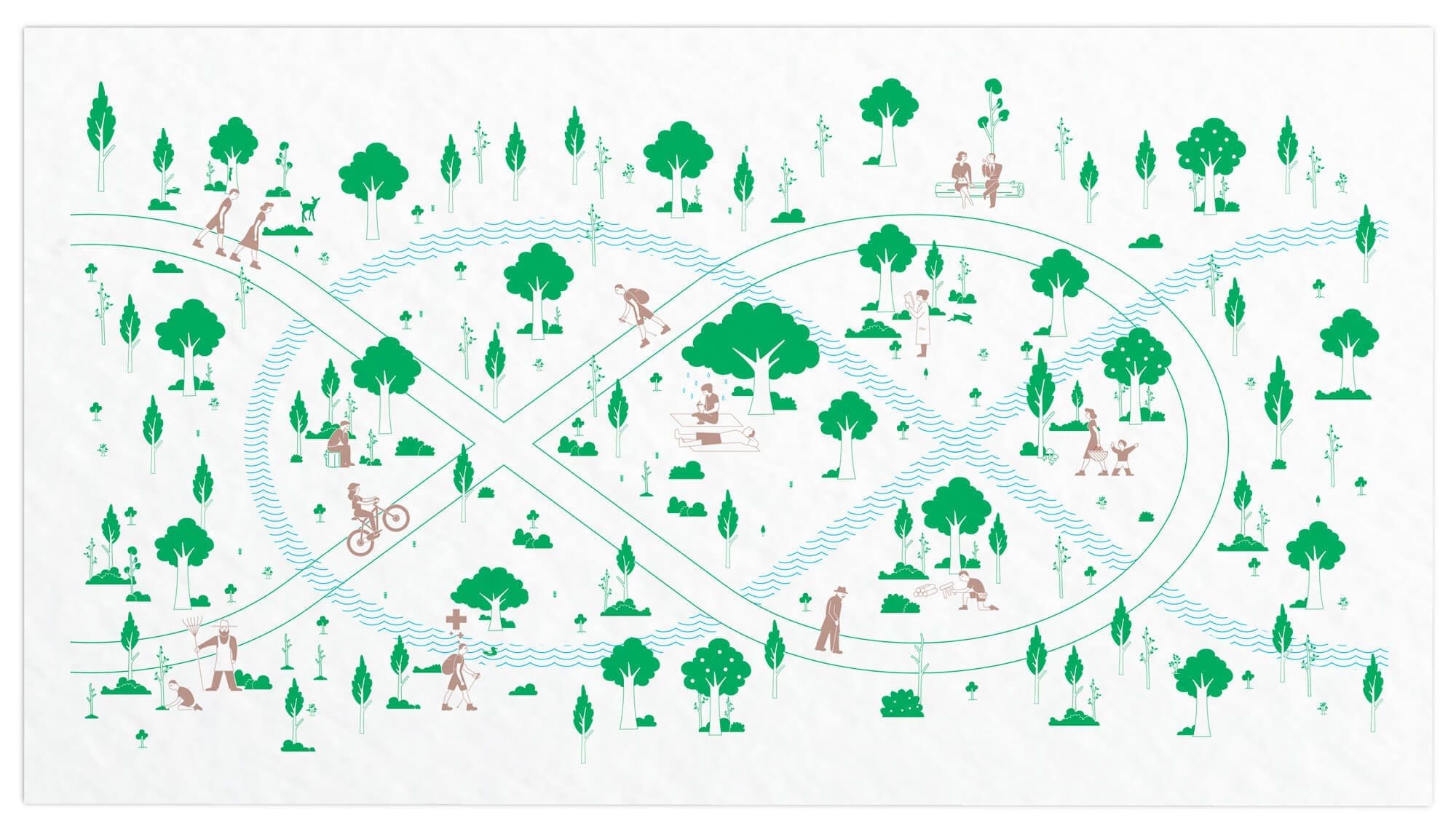 illustrations poétiques pour un projet écologique, la troisième forêt est une forêt participative qui recréer du lien avec le territoire