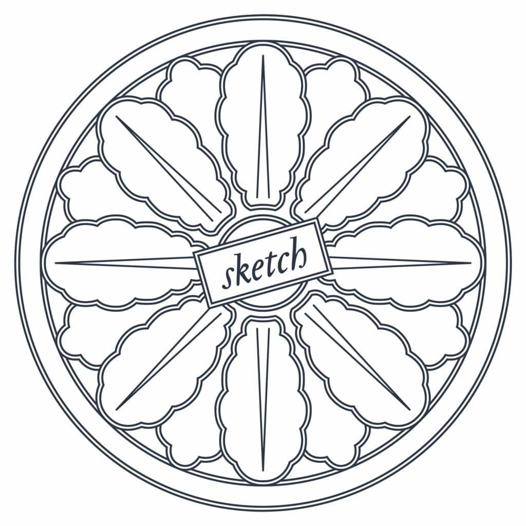 La fleur, inspiré du plafond de l'entrée du restaurant, est un des elements de l'identité graphique 2020 du Sketch à Londres