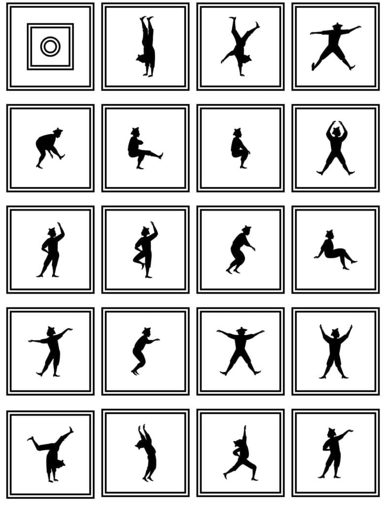 L'ensemble des jumping men de la nouvelle identité du sketch, design IchetKar