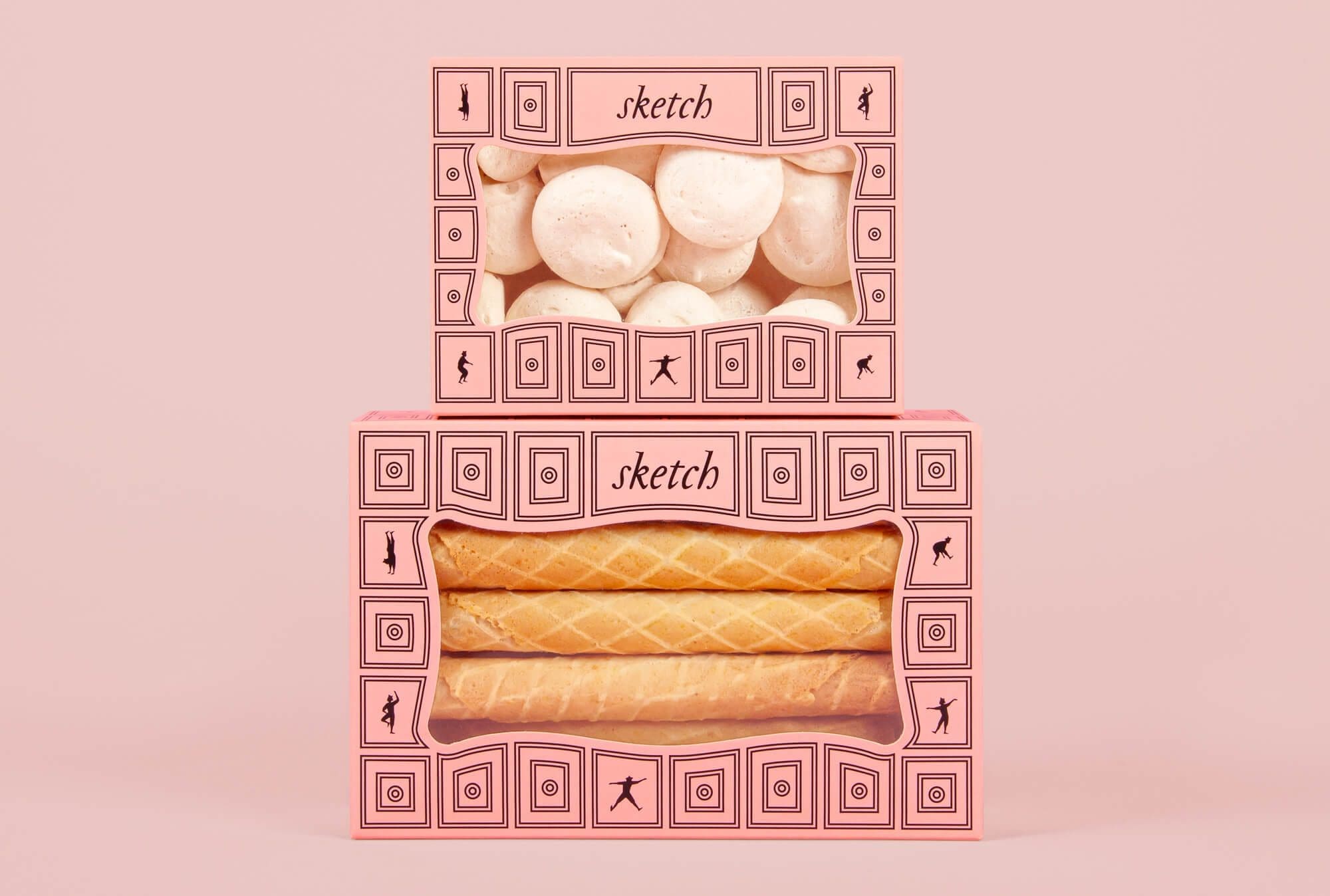 Les boites biscuits de l'identité de marque du sketch restaurant de Londres, graphisme IchetKar