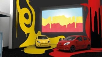 Ich&Kar conçoit l'installation "Twingo Splash" pour la Villa d'Alesia, présentant la nouvelle Twingo à l'Atelier Renault.