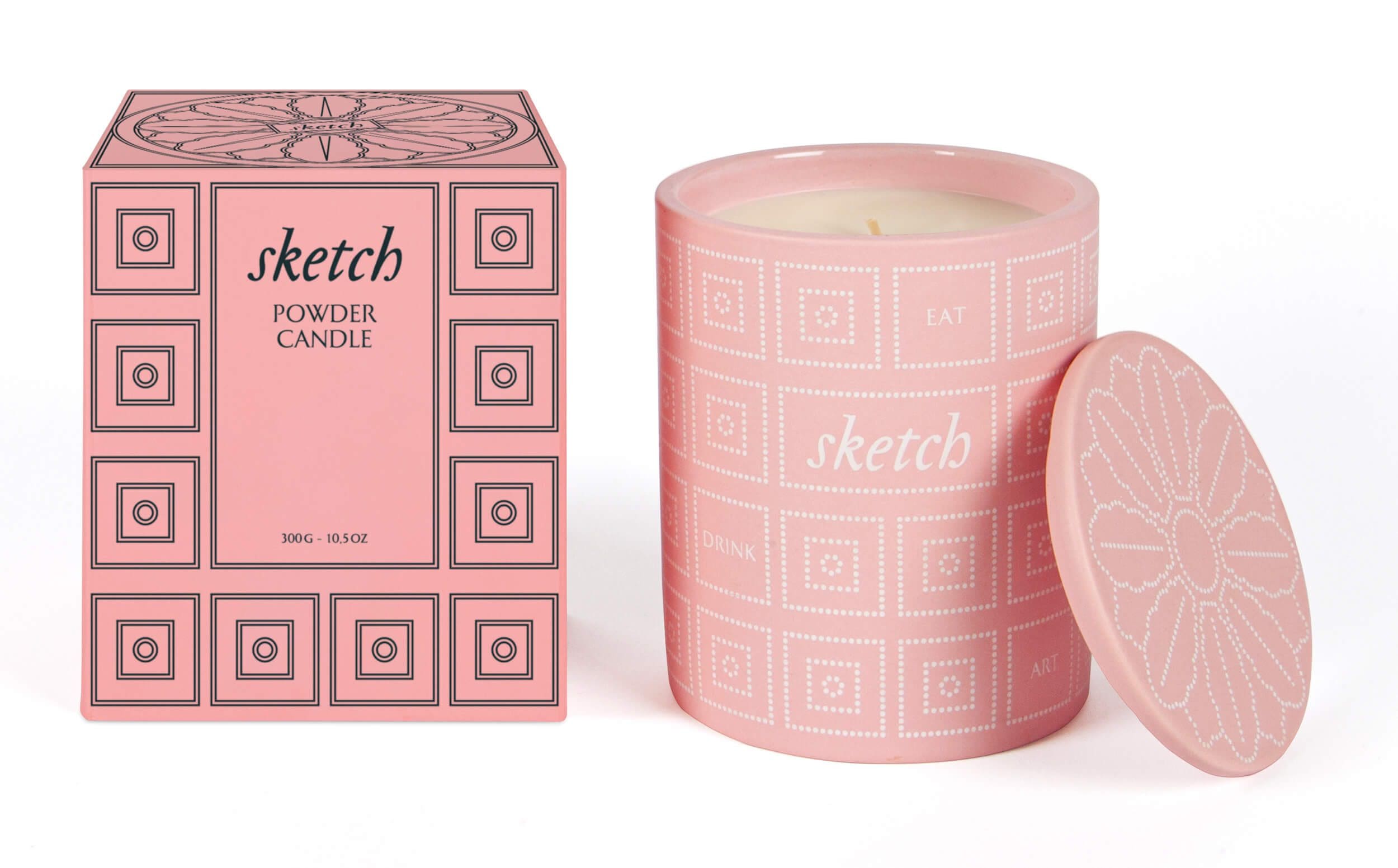 IchetKar design la bougie et son coffret pour la boutique ne ligne du sketch a Londres, fragrance by Azzy Glasser, the perfumer's story