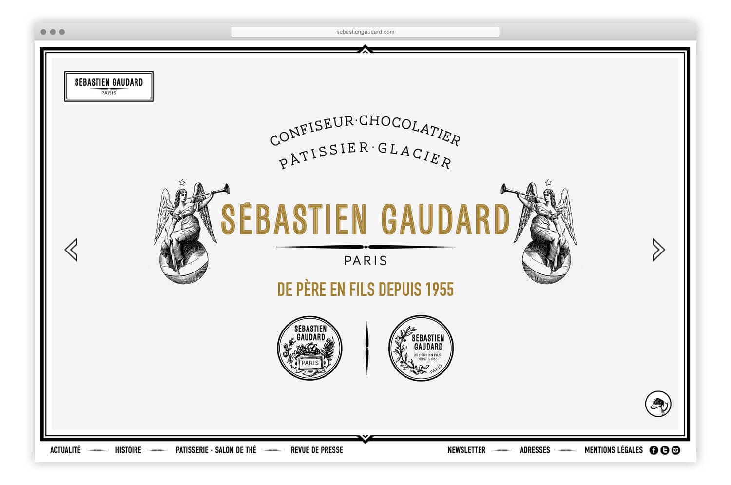 Design responsive du site du patissier Sebastien Gaudard , design IchetKar