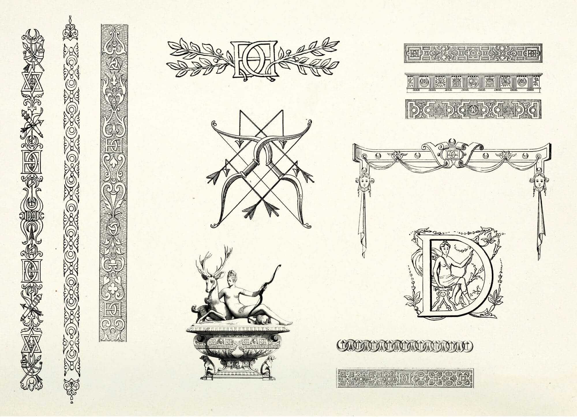 Planche d'inspiration pour l'identité de la communication du cercle des dianes, concept IchetKar