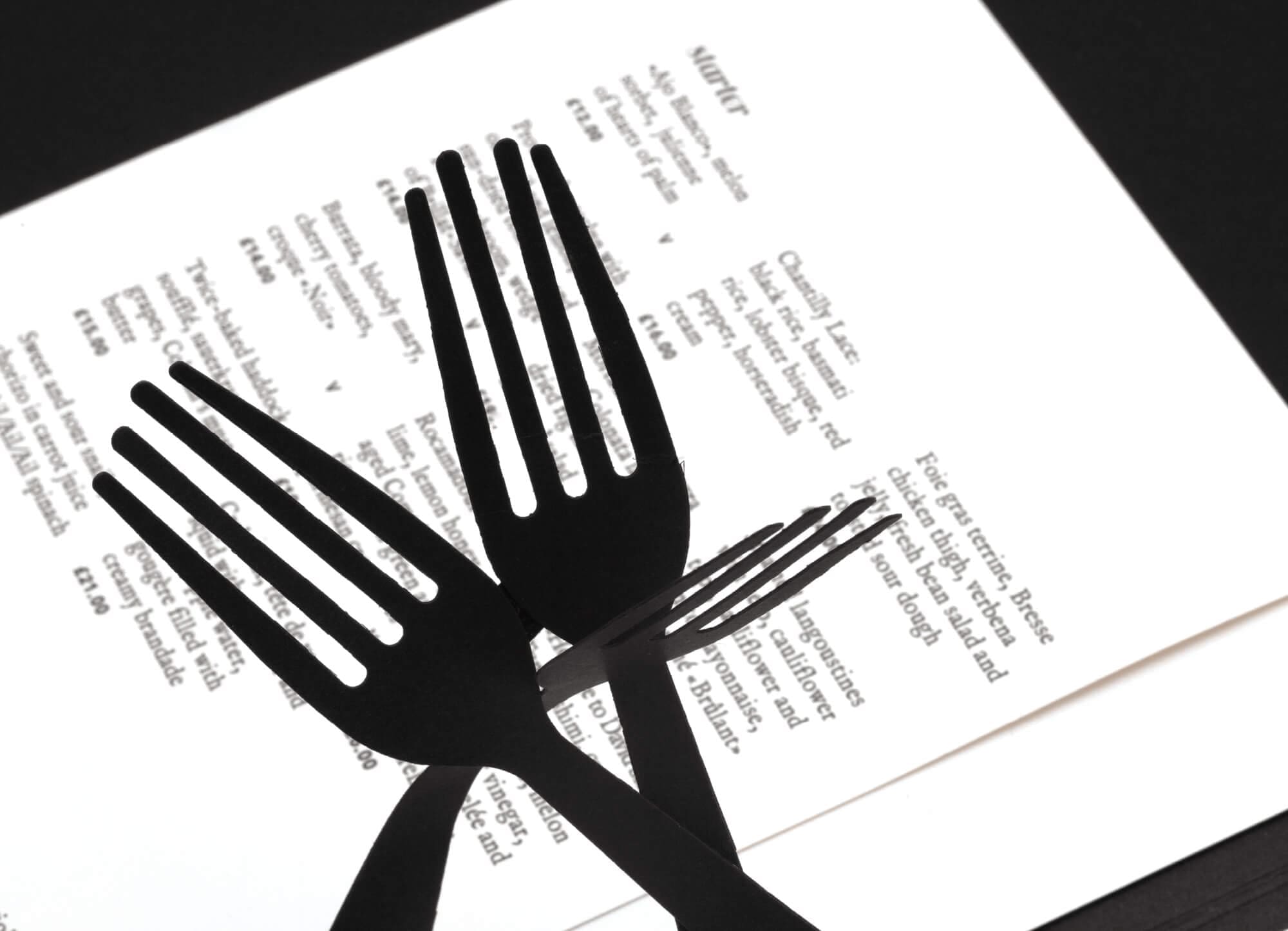 Le menu Pop up de la Galery, celebre restaurant de Londres dans l'établissement Sketch