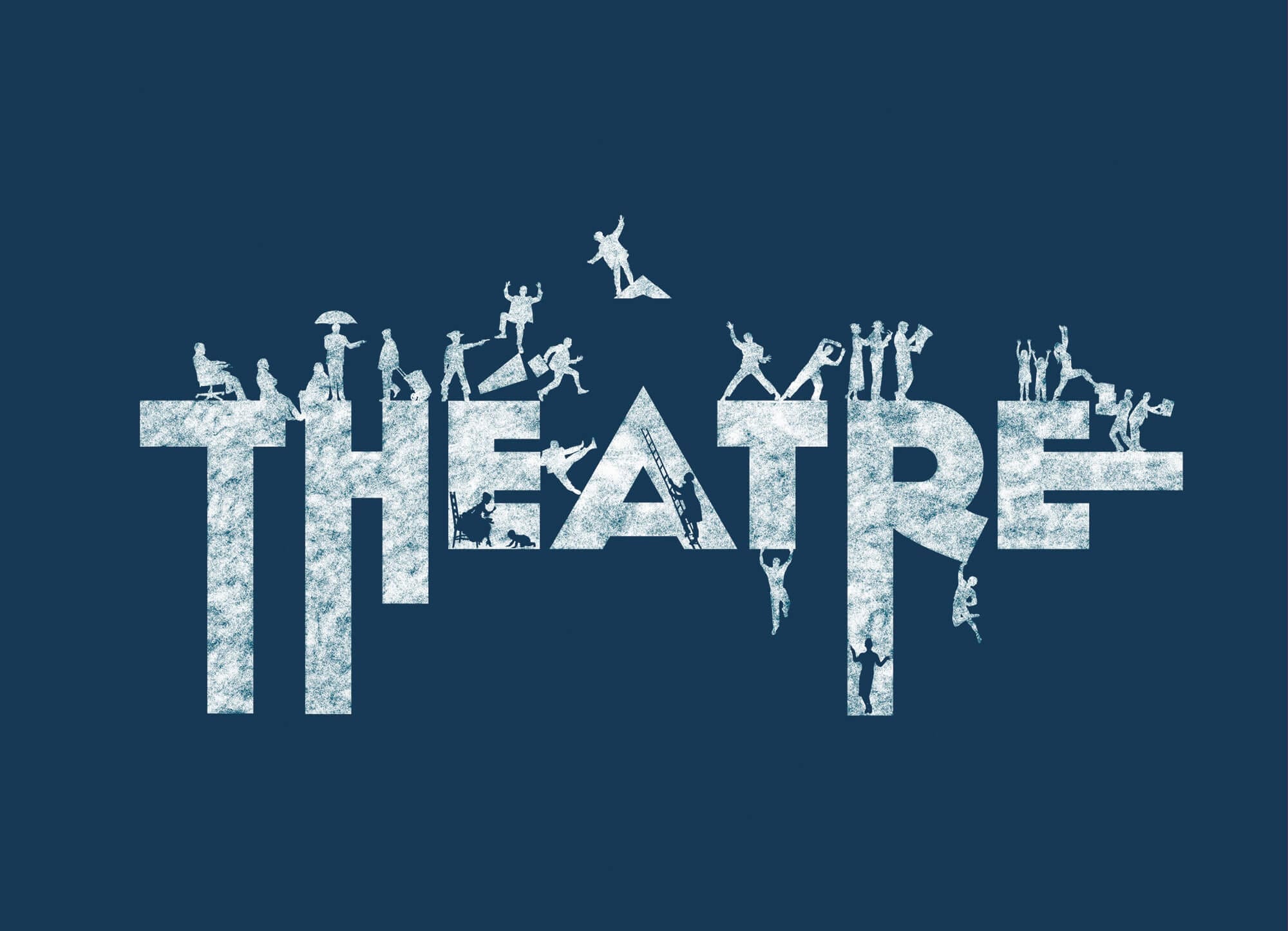Typographie illustrative du mot théâtre pour le programme des 3 théâtres de provence