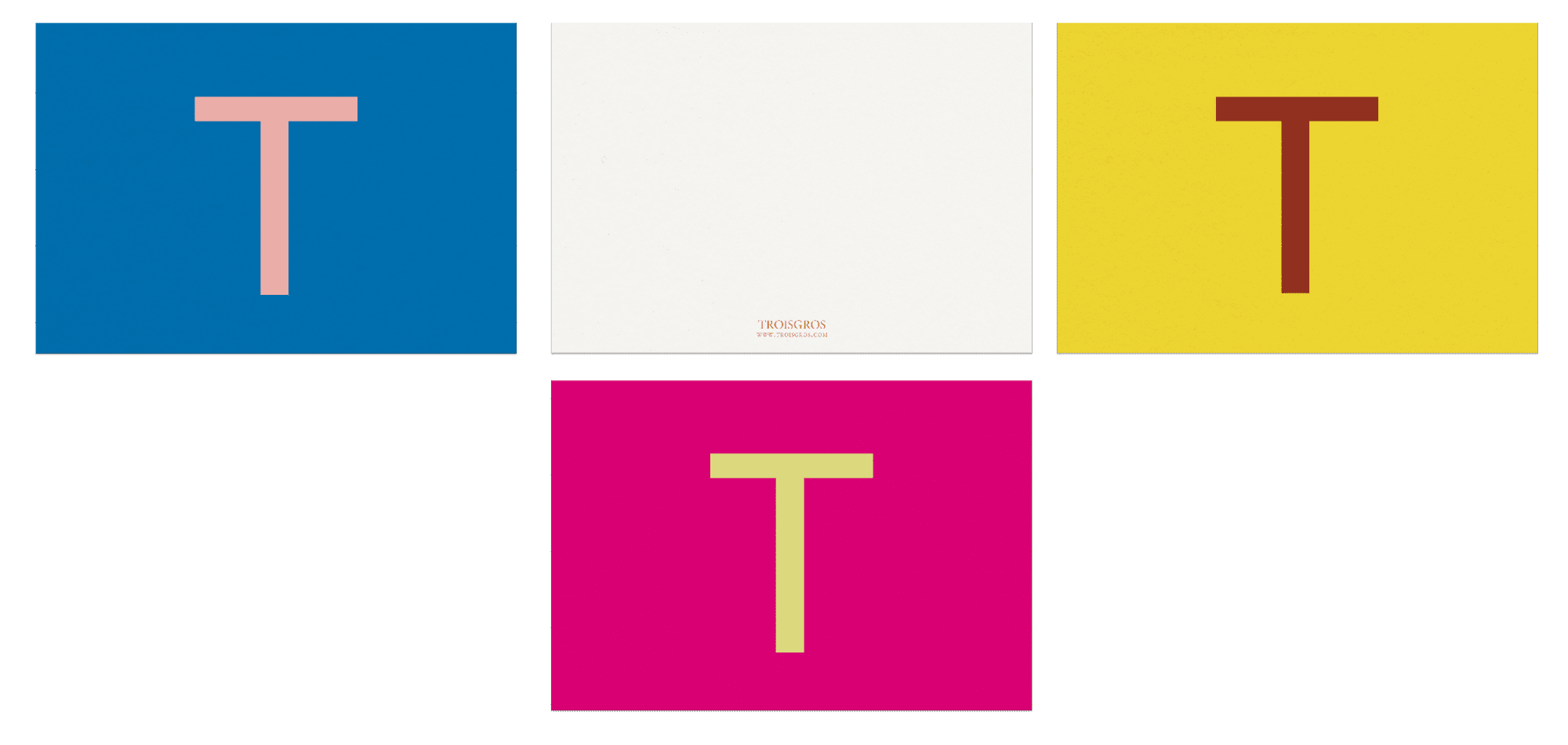 Les cartes de correspondance de l'identité visuelle du restaurant troisgros, graphisme IchetKar