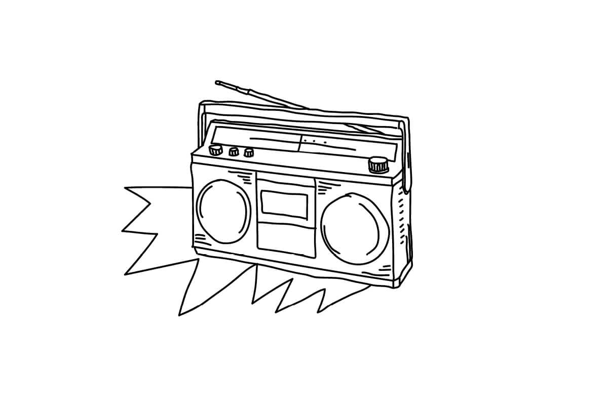 icone de radio illustrée par ichetkar pour le chalet des iles daumesnil