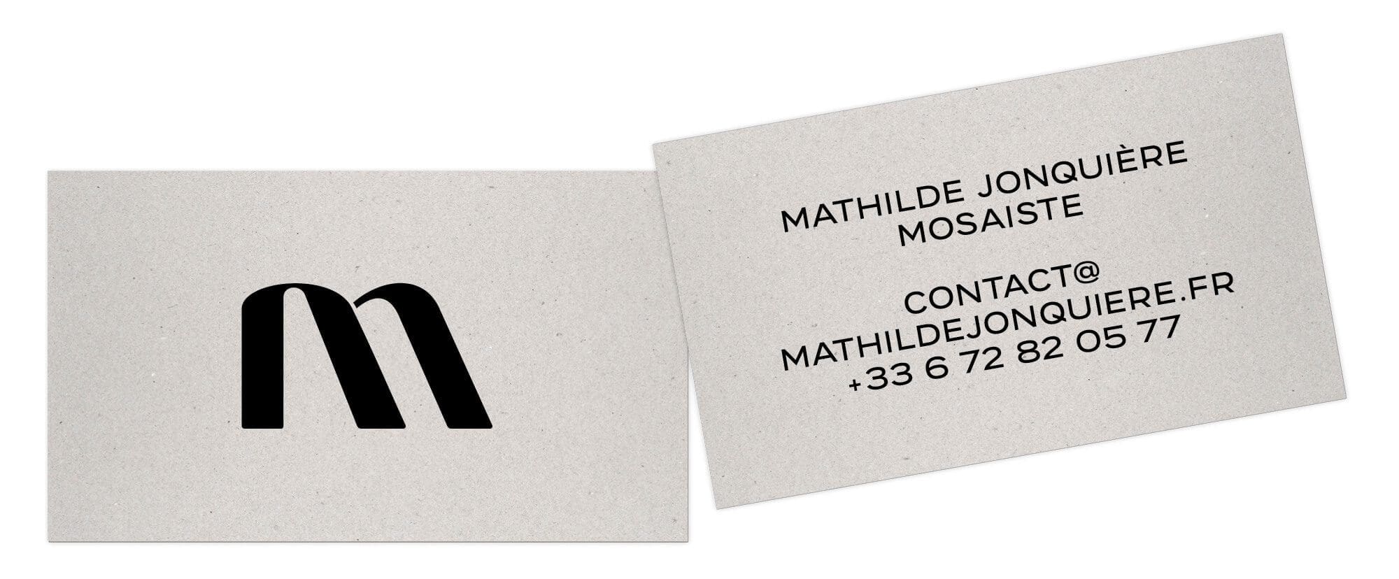 Carte de visite pour la mosaïste Mathilde Jonquiere, design IchetKar