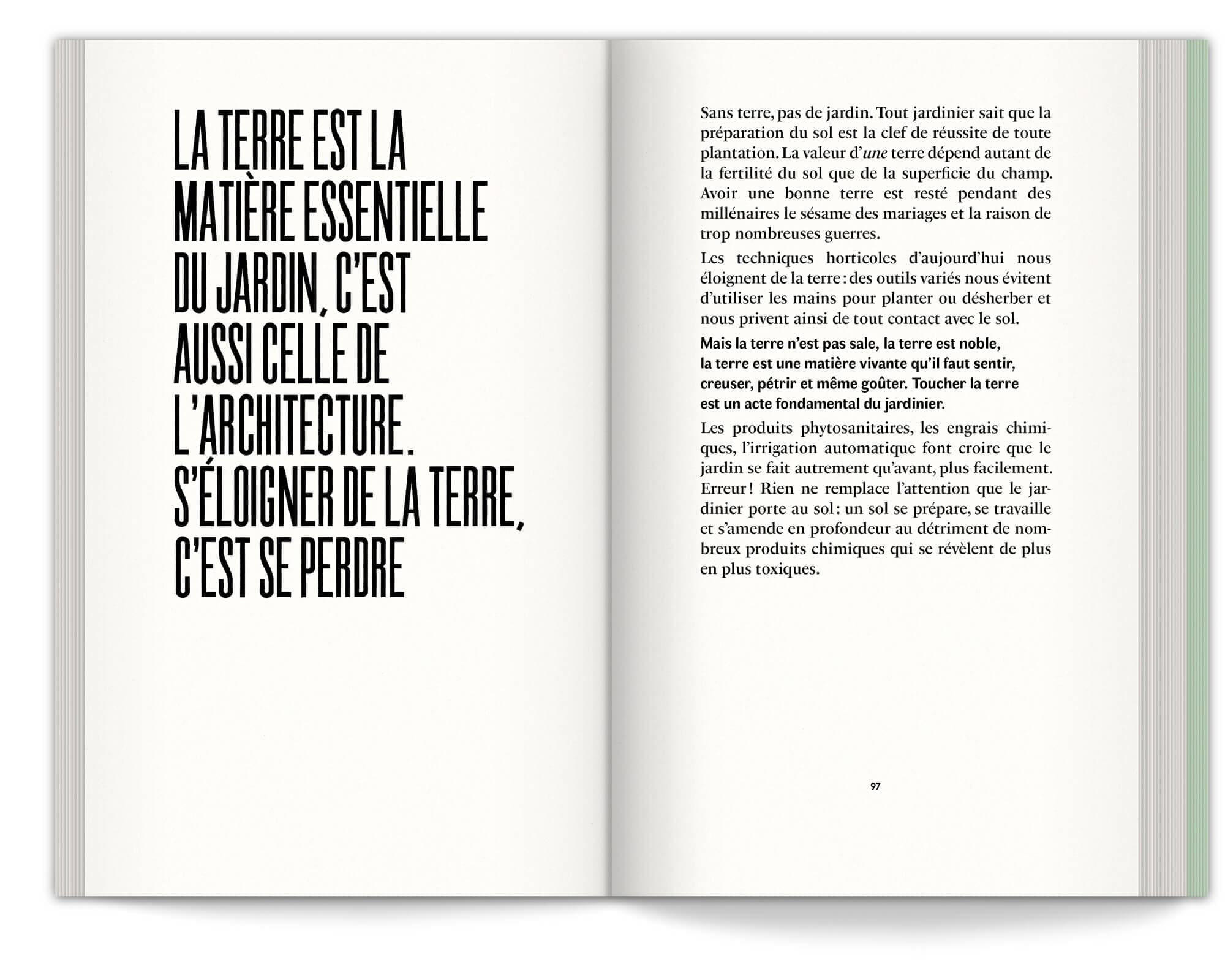 Le manifeste est rythmé par les grandes parties du manifeste, design graphique IchetKar